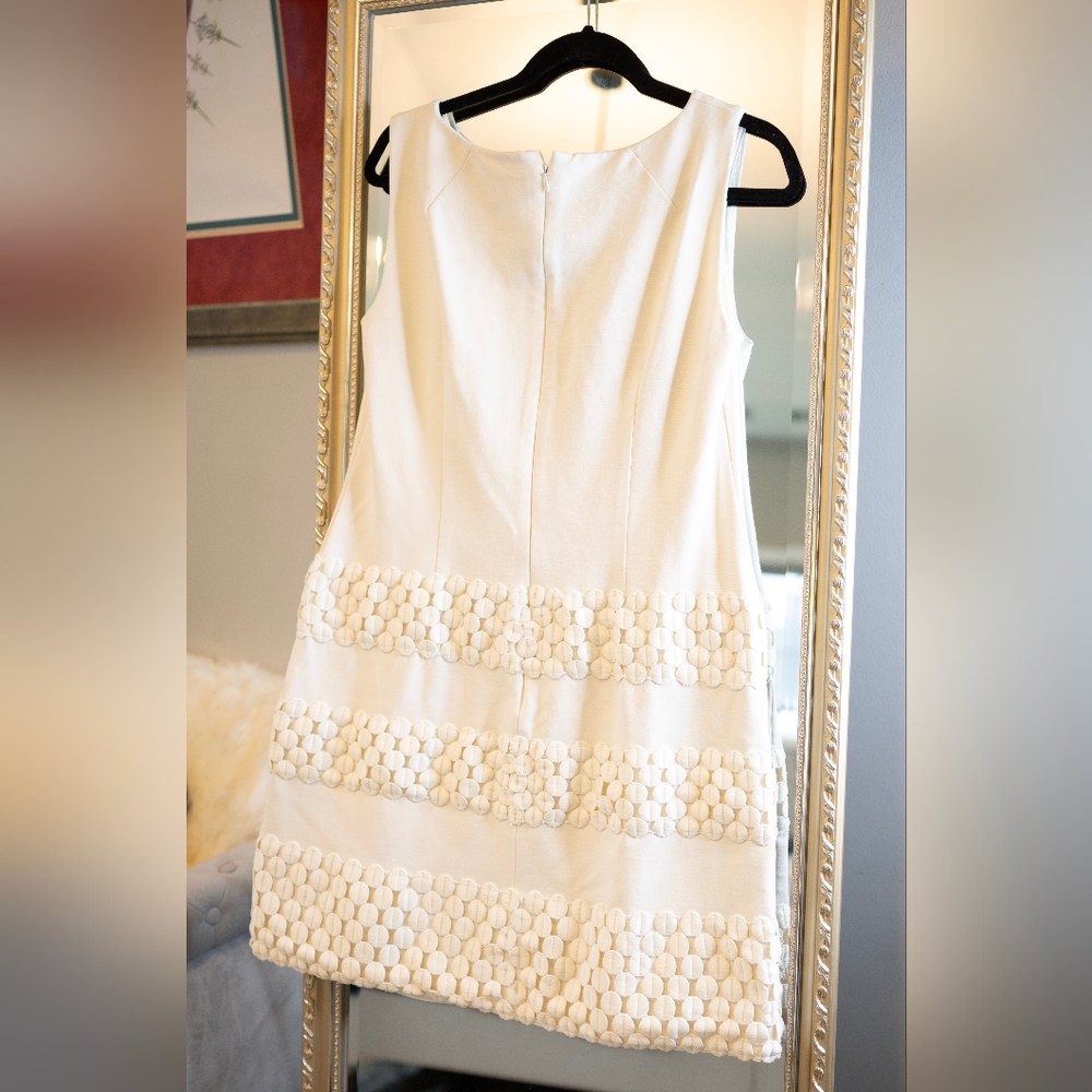 Taylor Size 12 White Shift Minidress - Picture 4 of 5